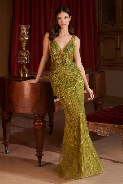 Greenery Fully Embellished Beaded Gown
