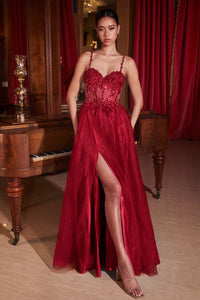 Red Lace & Tulle A-Line Dress