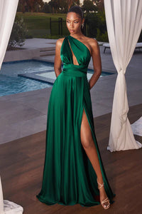 Emerald Interchangeable Satin A-Line Dress