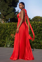 Red Interchangeable Satin A-Line Dress