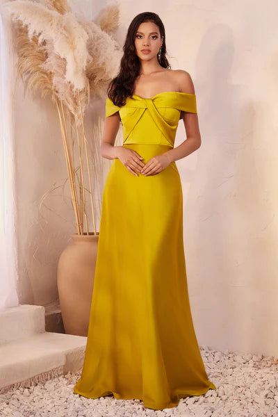 Chartreuse Off The Shoulder A-Line Satin Dress Aquarius Brand Chartreuse Off The Shoulder A-Line Satin Dress Aquarius Brand