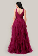 Sangria Layered Tiered Tulle A-Line Dress