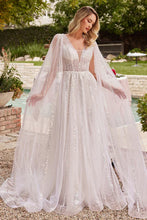 Off White A-Line Bridal Gown With Long Sleeves