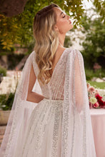 Off White A-Line Bridal Gown With Long Sleeves