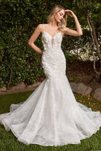 Off White Nude Layered Lace Mermaid Wedding Dress