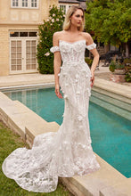Off White Fit & Flare Bridal Gown With Removable Ski