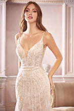 Off White Tulle and Sequin Lace Long Bridal Dress