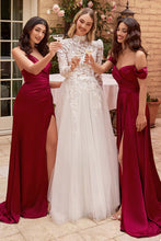 Off White Long Sleeve Lace Wedding Ball Gown