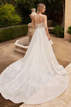 Off White Glitter Bodice Wedding Ball Gown