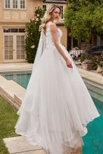 Off White Layered Tulle Wedding Ball Gown