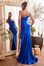 Royal Beaded Off The Shoulder Satin Dress