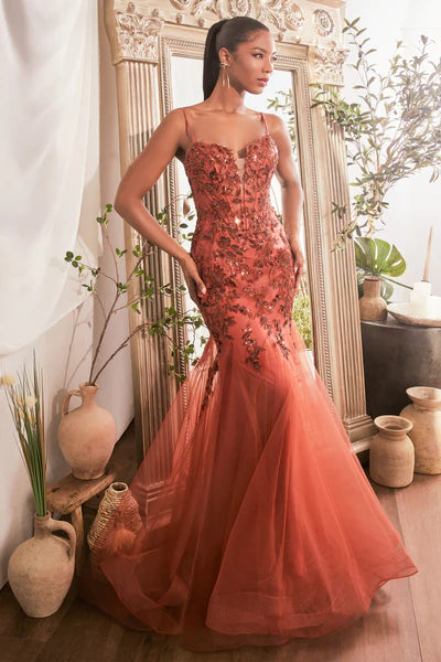 Sienna Sequin Floral Print Mermaid Gown