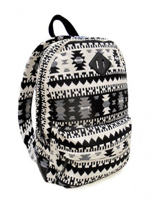 Black/White Jacquard Weave Backpack