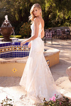 Off White Fitted Lace Mermaid Bridal Gown