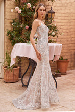 Off White Nude Fit & Flare Embellished Wedding Gown