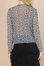 Maze Print Mock Neck Top