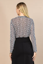 Maze Print Mock Neck Top