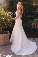 Off White Floral Mermaid Wedding Gown
