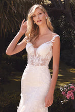 Off White Floral Mermaid Wedding Gown