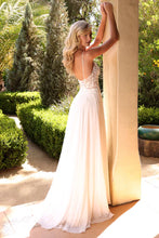 Off White A-Line Chffon Bridal Gown