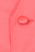 Coral Men's Plain Satin Vest, Solid Colors With Tie Set