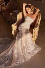 Off White Lace Mermaid Bridal Gown With Removable Sleeves