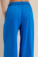 Ocean Blue Cotton Slub Lounging Wide Pant