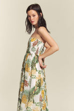 White Combo Leaf Print Smocked Tube Wide Leg Jumpsuit