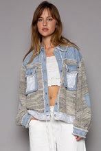 Denim Multi Vintage Washed Cut Sew Denim Patch Jacket