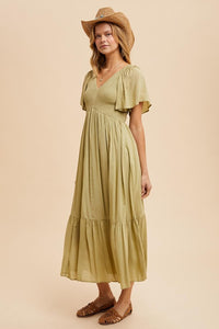 Dusted Palm Modal Smocked Dress
