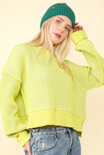 Lemon Two Tone Striped Casual Stripe Sweater Top