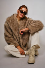 Tan Two Tone Faux Fur Jacket
