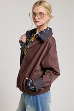 Chocolate Contrast Plaid Barn Jacket