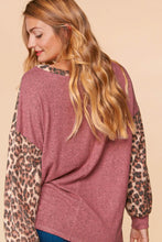 Mocha/Mauve Mocha/Mauve Leopard Soft Brushed Hacci Sweater Top