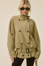 Khaki Double Breasted Trench Jacket