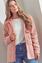 Mauve Plus Sherpa Fleece Puffy Shacket