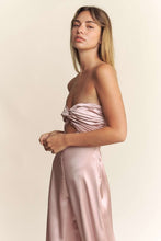 Mauve Satin Pintucked Bust Open Back Wide Leg Jumpsuit
