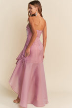 Dusty Pink Ruffle Asymmetrical High Low Dress