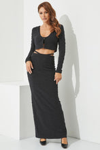 Black 3pc Set Of Top Cardigan And Skirt