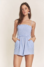Blue Gingham Smocked Romper