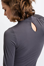 Charcoal Butter Yoga Mock Neckline Body Suit