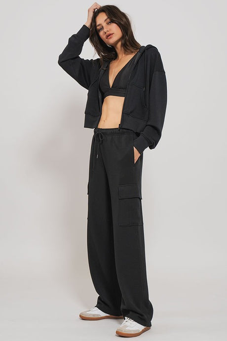 Black Accent Cargo Sweatpants