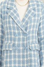 Blue Feeling Myself Checkered Double-Button Blazer