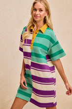 Mardi Gras Stripe Mix And Matched Mini Dress