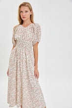 Ivory/Blush Modest Smocked Floral Dress