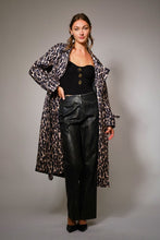 Leopard Belted Double Breasted Trench