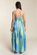 Blue Combo Braided Spaghetti Strap Maxi Top With Shorts