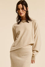 Beige Asymmetrical Top N Skirt Knit Set