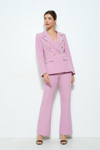 Pink High-waisted Flared Tailored Pants