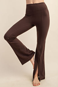 Espresso Recycled Butter High Waist Full Length Flared Legg